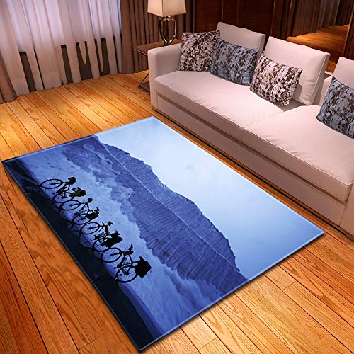 Alfombra De Sala - Alfombra Antideslizante para Sala De Estar Grande Alfombra Antideslizante con Estampado De Paisaje De Meseta Hermosa Alfombras Suaves para El Piso del Dormitorio para El Dormitori