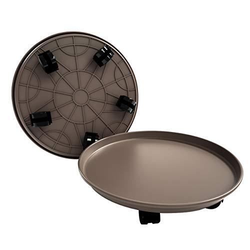 Amkoskr 2PCS 39cm Redondo Soporte para Macetas con Ruedas Universales Transportadores de Plantas Flores Pesadas para Jardín Hogar Interior Exterior(Marrón) Amkoskr 2PCS 39cm Redondo Soporte para Macetas con Ruedas Universales Transportadores de Plantas Flores Pesadas para Jardín Hogar Interior Exterior(Marrón)