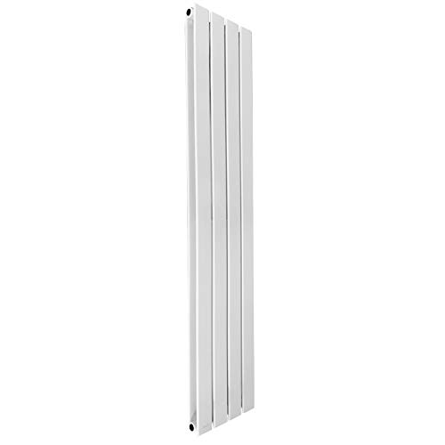 Aquamarin® Radiador de diseño vertical, de una o doble capa, en tamaño a elegir, conexión central, color blanco, radiador de panel, radiador plano, radiador de pared (1800 x 304 mm, doble capa)