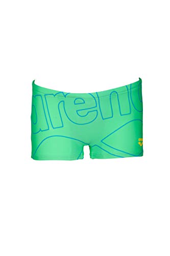 ARENA Kids Boy Short Bañador Corto Niño con Protección UV, Bebé-Niños, Golf Green-Yellow Star, 1-2