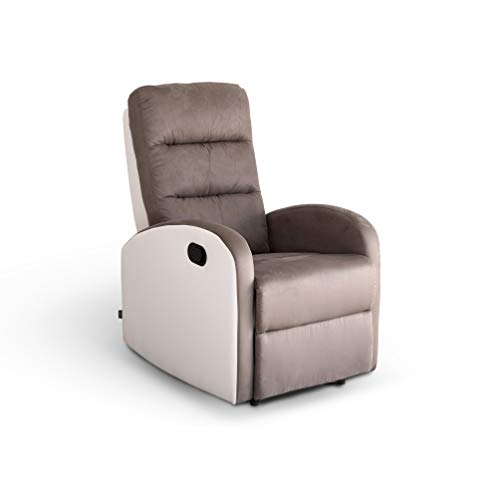 Astan Hogar Sillón Relax con Reclinación Manual, Tapizado en PU Anti-Cuarteo y Microfibra Modelo Ludwig AH-AR30400BA,