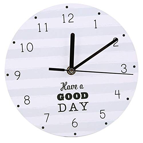 AUNMAS Reloj de Pared de Estilo Europeo de 20 cm con patrón de Saludos Montaje en Pared Decoración Hogar Dormitorio Dormitorio Reloj Decorativo (batería no incluida)
