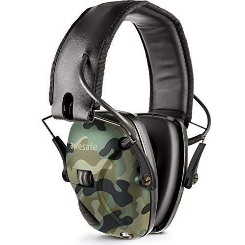 Awesafe GF01 Casco Tiro Auriculares de caza Protector Auditivo del Oído con Tecnología de Cancelación de Ruido Protectores Auditivos Especialmente Diseñados para Cazadores y Tiradores -Camuflaje