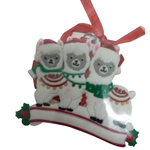 Ba30DEllylelly Familia de alpaca ¨¢rbol de Navidad colgante DIY nombre PVC ¨¢rbol de Navidad colgante adorno de Navidad