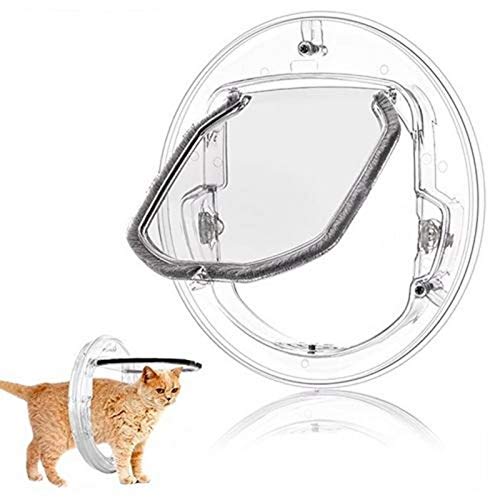 Banane Puerta con solapa para gatos, puertas correderas de cristal con 4 vías de bloqueo, entrada exclusiva, fácil de instalar, eficiencia energética, burlete de aire, conveniente, gatos