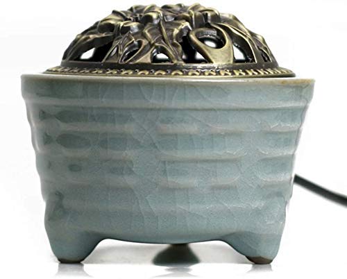 Barm Quemador de Incienso eléctrico de cerámica, Control de Temperatura de sincronización, aromaterapia de aceites Esenciales, Quemador de Madera de agar, Porcelana de la casa, 4 Barm Quemador de Incienso eléctrico de cerámica, Control de Temperatura de sincronización, aromaterapia de aceites Esenciales, Quemador de Madera de agar, Porcelana de la casa, 4