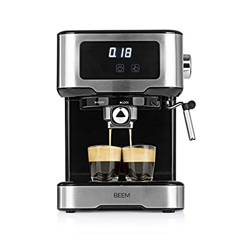 BEEM ESPRESSO-SELECT-TOUCH cafetera semiautomática con pantalla táctil de 15 bares | Espresso, cappuccino, latte macchiato, calidad de barista | Carcasa de acero inoxidable cepillado
