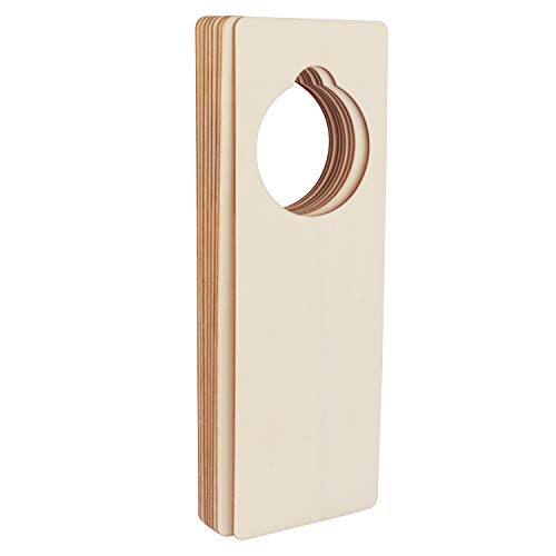 BELLE VOUS Colgadores Puerta Madera (Pack de 12) - Percha Puerta Grande Lisa (24 x 8,1 x 0,2cm) - Cartel en Blanco para Manualidades, Hogar, Oficina y Decoración del Hotel Mensajes/No Molestar