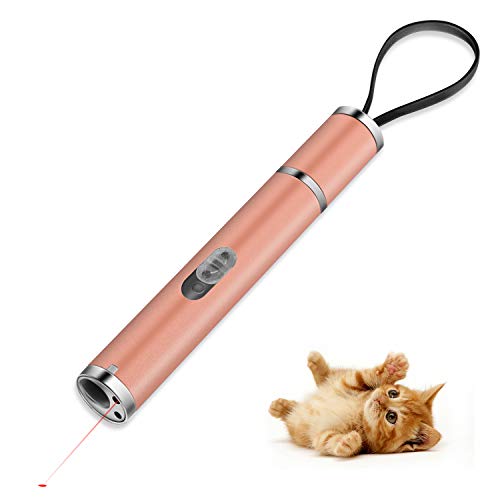 BiuCat C6 Juguetes para Gatos Puntero LED, USB Recargable 3 en 1 Función, Mini Linterna + Luz roja + Luz Ultravioleta, Interactivo Mascota, Herramienta de Entrenamiento para Gato Perro