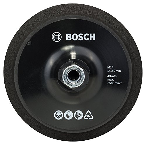 Bosch 2 608 612 027 - Plato de goma M 14, Ø 150 mm, con velcro - M 14, Ø 150 mm (pack de 1)