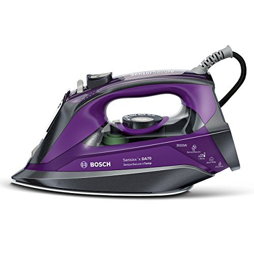 Bosch TDA703021I Sensixx`x DA70 i-Temp - Plancha de vapor, 3000 W, color gris y violeta