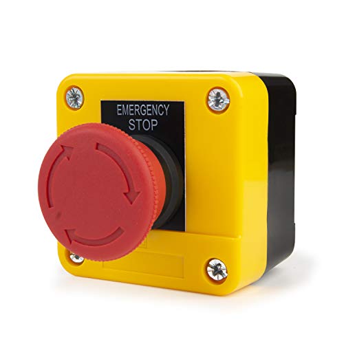 Botón de Parada de Emergéncia 660V 10A Interruptor de Botón de Seta Rojo Pulsador para Elevador Emergencia 22mm NC NO