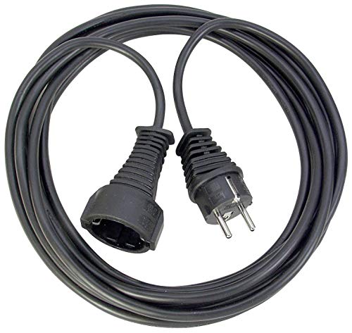 Brennenstuhl cable alargador de corriente de 2 m (extensible eléctrico para interiores) negro