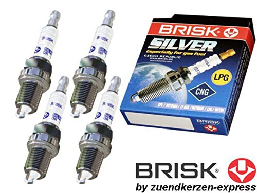 BRISK Silver DR15YS 1334 Bujías de Encendido Benzin LPG CNG Autogas, 4 piezas