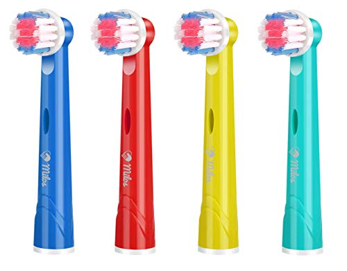 Cabezales de Recambio Oral B Infantil, Paquete de 4 Cabezales para Cepillo de Dientes Eléctricos para Niños de Milos