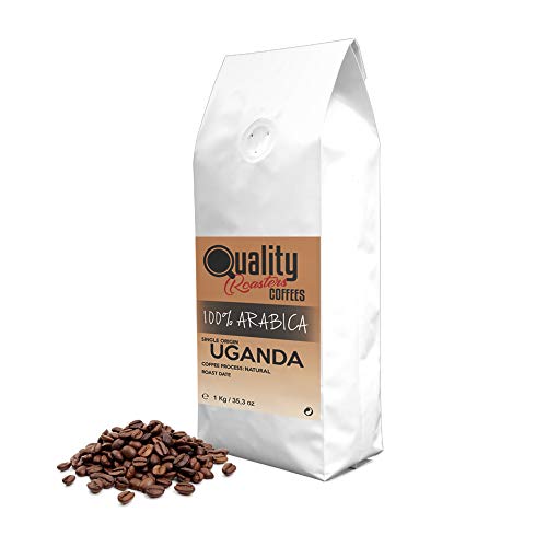 ☕ Café en grano natural. 100% Arabica. Origen único Uganda, 1kg. Tostado artesanal.