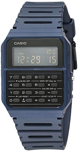 Casio Data Bank - Reloj de cuarzo con correa de resina, color azul, 24,1 (modelo: CA-53WF-2BCF)