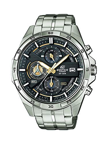 Casio EDIFICE Reloj en caja sólida, 10 BAR, Dorado/Negro, para Hombre, con Correa de Acero inoxidable, EFR-556D-1AVUEF Casio EDIFICE Reloj en caja sólida, 10 BAR, Dorado/Negro, para Hombre, con Correa de Acero inoxidable, EFR-556D-1AVUEF