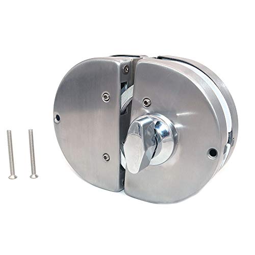 Cerradura de puerta de vidrio doble NUZAMAS mejorada de acero inoxidable, cerrojos de puerta abiertos sin marco de ambos lados para vidrio de 10-12 mm de espesor Cerradura de puerta de vidrio doble NUZAMAS mejorada de acero inoxidable, cerrojos de puerta abiertos sin marco de ambos lados para vidrio de 10-12 mm de espesor