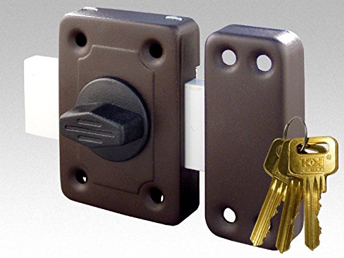 Cerradura de puerta universal - Cerradura de sobreponer de alta seguridad con 3 llaves - Cerradura de puerta de madera para jardín o cobertizo de cierre largo y fácil de instalar Cerradura de puerta universal - Cerradura de sobreponer de alta seguridad con 3 llaves - Cerradura de puerta de madera para jardín o cobertizo de cierre largo y fácil de instalar