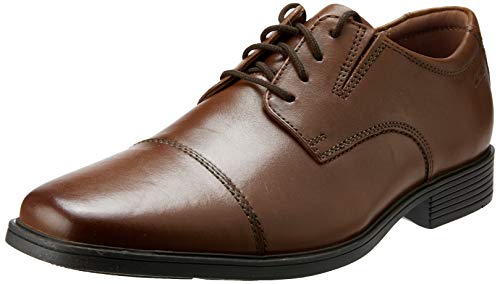 Clarks Men's Tilden Cap Oxford Shoe,Dark Tan Leather,11 W US