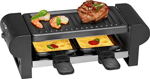 Clatronic 263694 Raclette Grill, 2 personas, 350W, 350 W, Negro