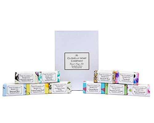 Clovelly Soap Co Set de Regalo de Mini Jabones Naturales Artesanales para Invitados Natural 10 Barras