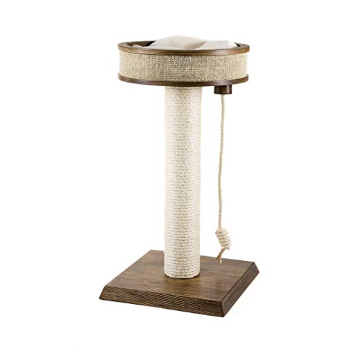 CLUB4BRANDS Cotec Nebu FunRope - Rascador para Gatos con Cuerda, Árbol para Arañar, Cesta y Cama de Sisal Hecha a Mano - Altura:120 cm (Madera de Nogal,Beige) CLUB4BRANDS Cotec Nebu FunRope - Rascador para Gatos con Cuerda, Árbol para Arañar, Cesta y Cama de Sisal Hecha a Mano - Altura:120 cm (Madera de Nogal,Beige)