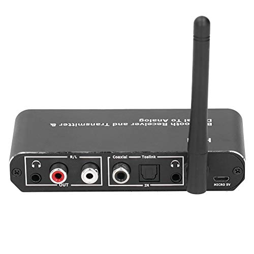 Convertidor de audio digital a analógico Transmisor receptor de audio Bluetooth5.0 - Entrada coaxial de fibra AVX / Salida RCA AVX para televisores, consolas de juegos, reproductores de discos compact