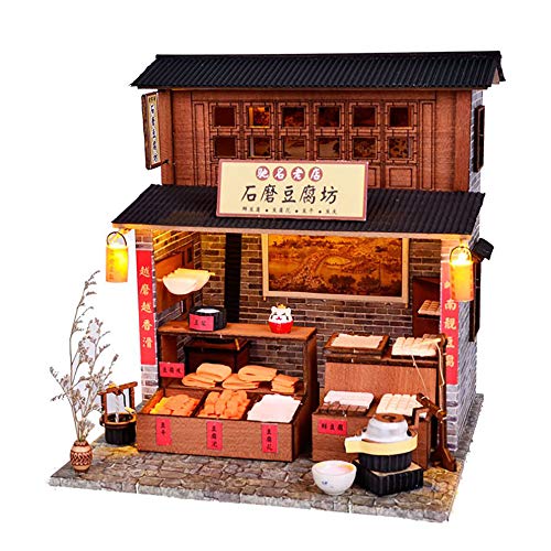 Del Modelo Del Rompecabezas 3D, Kit De Muñecas DIY Miniatura De La Casa Hecha A Mano De Madera Decoradas Con Accesorios De Ensamble De Herramientas - Tienda De Antigüedades Chino Del Queso De Soja Del Modelo Del Rompecabezas 3D, Kit De Muñecas DIY Miniatura De La Casa Hecha A Mano De Madera Decoradas Con Accesorios De Ensamble De Herramientas - Tienda De Antigüedades Chino Del Queso De Soja