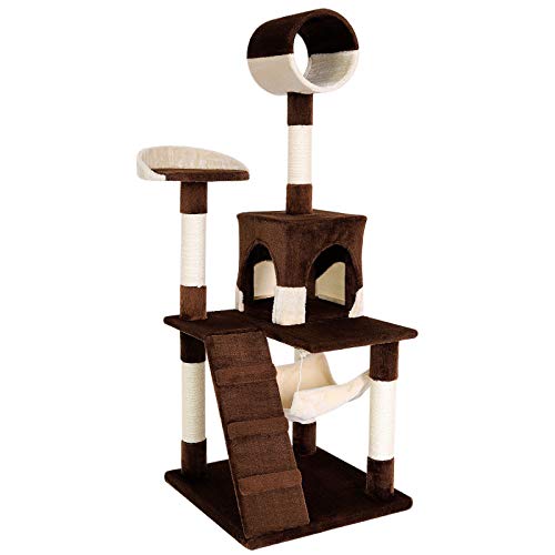 dibea Árbol rascador árbol para escalar árbol rascador para gatos Altura 133 cm marrón/beige dibea Árbol rascador árbol para escalar árbol rascador para gatos Altura 133 cm marrón/beige
