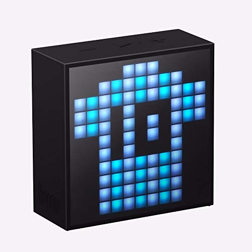 Divoom Timebox- Mini Altavoz inteligente, Reloj despertador Bluetooth para IOS/Android, negro