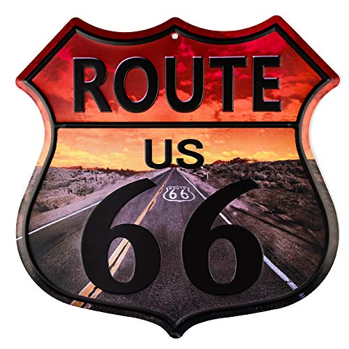 Dojune-Vintage Home Decor Route 66 Highway Shield Señal de metal al por mayor