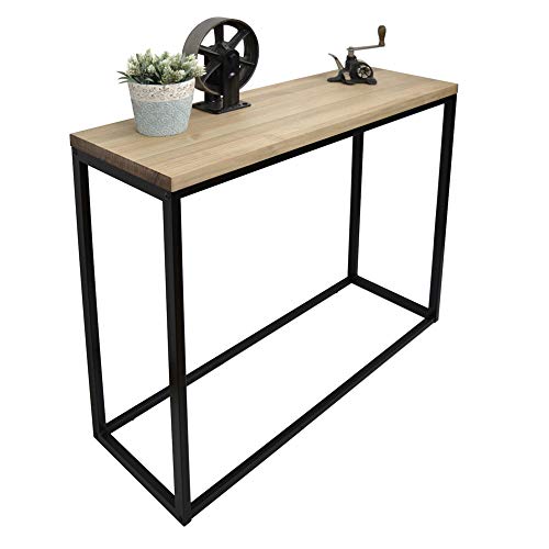 DS Dropshipping Consola Recibidor iCub Big Wood 70x35cm 80cm Negro Tablero Grueso Madera Maciza 3cm Estilo Industrial Vintage DS Dropshipping Consola Recibidor iCub Big Wood 70x35cm 80cm Negro Tablero Grueso Madera Maciza 3cm Estilo Industrial Vintage