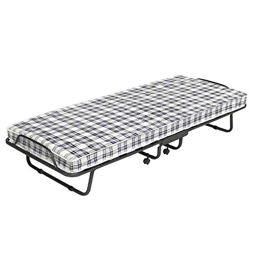 duehome - Plegatin, Cama Plegable Individual, Estructura y Somier, Modelo Bergamo, Medidas: 80 cm (Ancho) x 190 cm (Largo) x 35,5 cm (Alto)