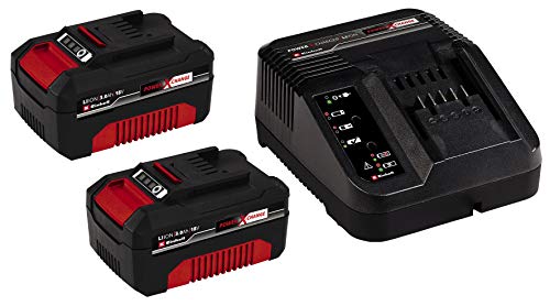 Einhell 4512098 Starter kit Power X-Change - 1 cargador rápido y 2 baterías 3,0Ah 18V
