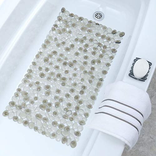 El Tapete para Ducha Piedras color gris de SlipX Solutions® se siente muy bien en los pies cansados y ayuda a prevenir resbalones (tiene una apariencia de piedras de río, más de 140 ventosas, se puede lavar en lavadora)