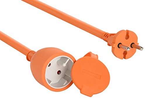 Electraline 01357 Cable alargador eléctrico para jardín (30 m) color naranja