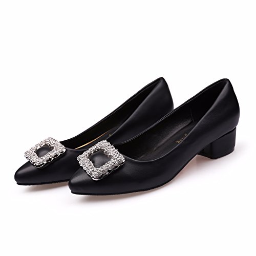 En la cabeza de una mujer fuerte sus zapatos, un gran talón Zapata,(placa con luz) negro,36 En la cabeza de una mujer fuerte sus zapatos, un gran talón Zapata,(placa con luz) negro,36