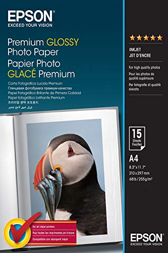 Epson Premium Glossy Photo Paper - Papel fotográfico brillante, 15 hojas Epson Premium Glossy Photo Paper - Papel fotográfico brillante, 15 hojas