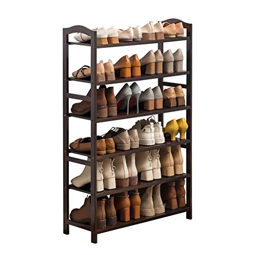 Estante para zapatos de bambú de 6 pisos Estante para zapatos sencillo y económico, 70 cm de largo × 25 cm de ancho × 108 cm de alto, puede acomodar hasta 24 pares, ideal para pasillos / baños / jardi Estante para zapatos de bambú de 6 pisos Estante para zapatos sencillo y económico, 70 cm de largo × 25 cm de ancho × 108 cm de alto, puede acomodar hasta 24 pares, ideal para pasillos / baños / jardi