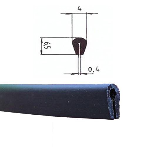 Eutras KSO4004 - Protector de bordes Tira de Refuerzo para Bordes de 0,4 – 1 mm, 10 metros, Negro, 2040