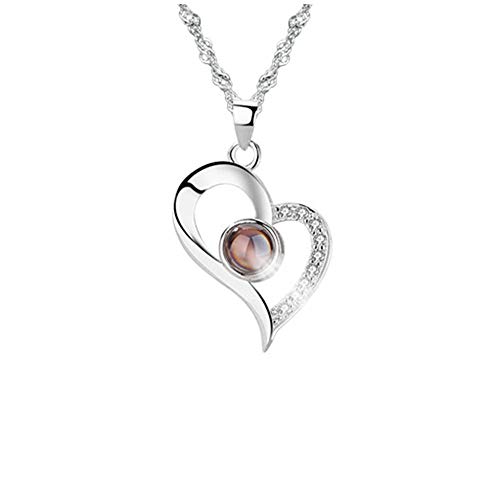 e'w'r'w'erwerwe Collar De Proyección De Mujer Personalizado Personalizado 100 Idiomas Te Amo Collar 925 Collar(Plata Blanco y Negro 16) e'w'r'w'erwerwe Collar De Proyección De Mujer Personalizado Personalizado 100 Idiomas Te Amo Collar 925 Collar(Plata Blanco y Negro 16)