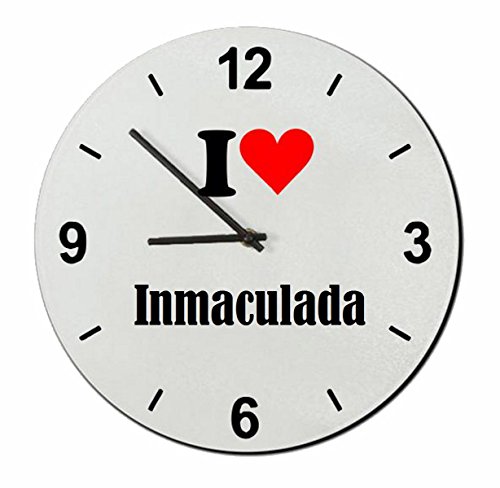 EXCLUSIVO: Vidrio de reloj "I Love Inmaculada" una gran idea para un regalo para su pareja, colegas y muchos más! - reloj, Regaluhr, Regalo, Amo, Made in Germany.