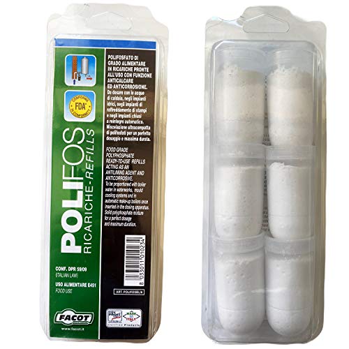 FACOT Polifos - Recarga de sal polifosfatos antical para caldera, recarga de sal, 6 unidades