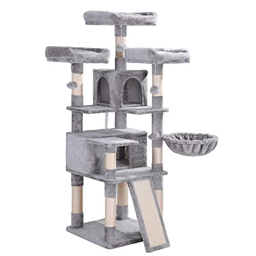 FEANDREA Árbol para Gatos, XXL,168 cm, Gris Claro PCT019W01 FEANDREA Árbol para Gatos, XXL,168 cm, Gris Claro PCT019W01
