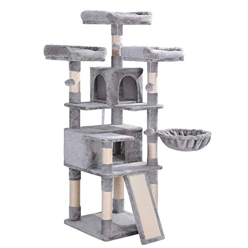 FEANDREA Árbol para Gatos, XXL,168 cm, Gris Claro PCT019W01