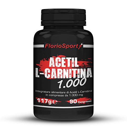FlorioSport, Acetil L-Carnitina 1000, 90 cpr. Soporte para definición y reducción. Conversión de grasa en energía.