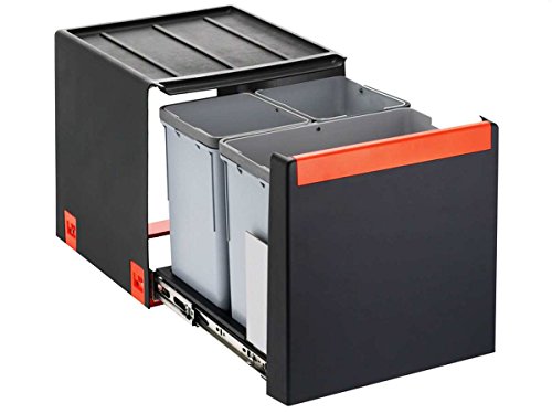 Franke Cube 40 - Contenedor de reciclaje (3 compartimentos, 1 de 14 L, 2 de 7 L)