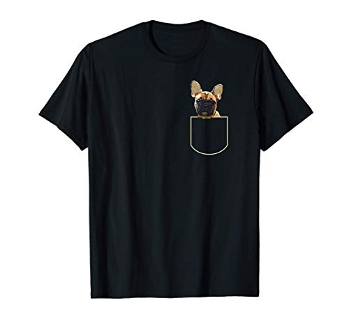 Frenchie En El Bolsillo Cachorro De Bulldog Francés Pocket Camiseta